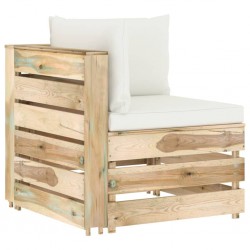 Sonata H Секционен ъглов диван с възглавници, зелено импрегнирано дърво - Инструменти, Аксесоари за градината