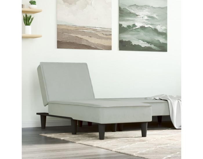 Sonata H Кушетка, светлосива, кадифе