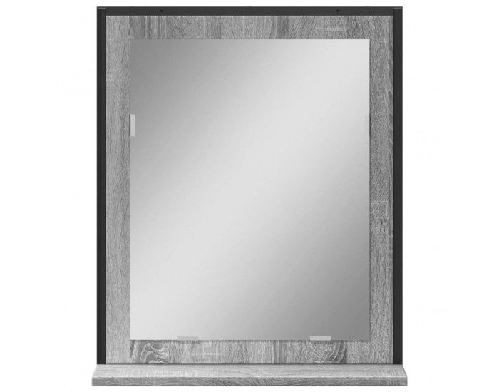Sonata H Огледало за баня с рафт сив сонома 50x12x60 см инженерно дърво