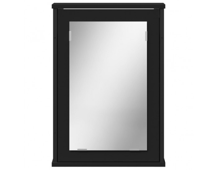 Sonata H Шкаф за баня с огледало, черен, 42x12x60 см, инженерно дърво