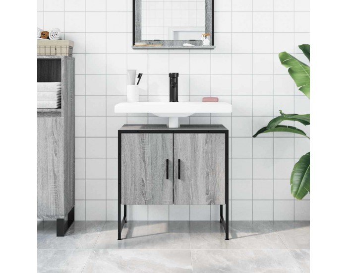 Sonata H Шкаф за мивка, сив сонома, 60x33x60 см, инженерно дърво