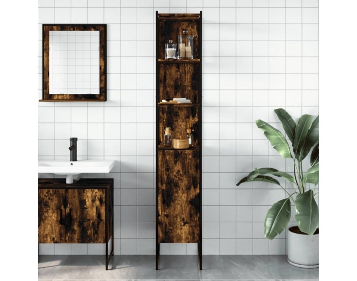 Sonata H Шкаф за баня, опушен дъб, 33x33x185,5 см, инженерно дърво