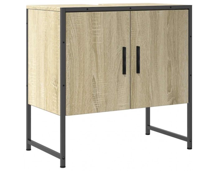 Sonata H Шкаф за мивка за баня, дъб сонома, 60x33x60 см, инженерно дърво