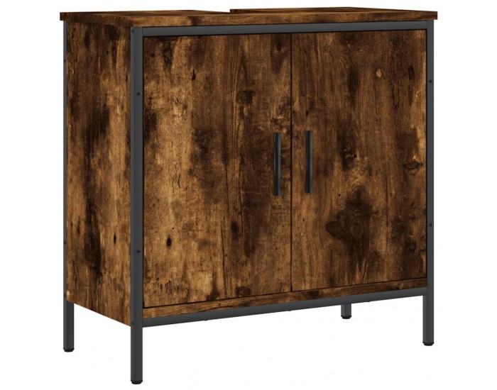 Sonata H Шкаф за мивка за баня, опушен дъб, 60x30x60 см, инженерно дърво