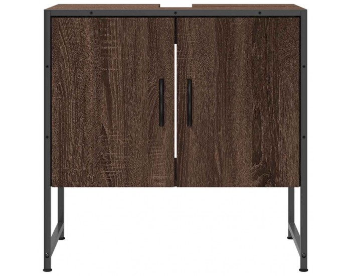 Sonata H Шкаф за мивка за баня, кафяв дъб, 60x33x60 см, инженерно дърво