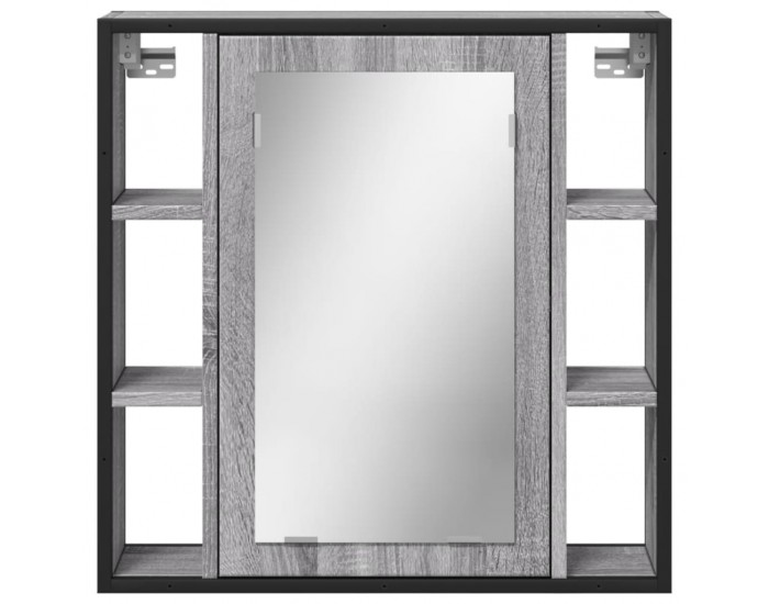 Sonata H Огледален шкаф за баня сив сонома 60x16x60 см инженерно дърво