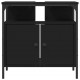 Sonata H Шкаф за мивка за баня, черен, 60x30x60 см, инженерно дърво