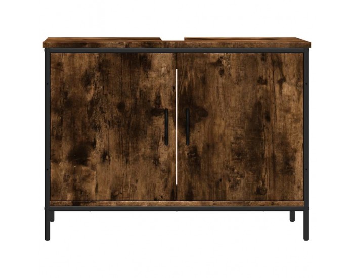 Sonata H Шкаф за мивка за баня, опушен дъб, 80x30x60 см, инженерно дърво