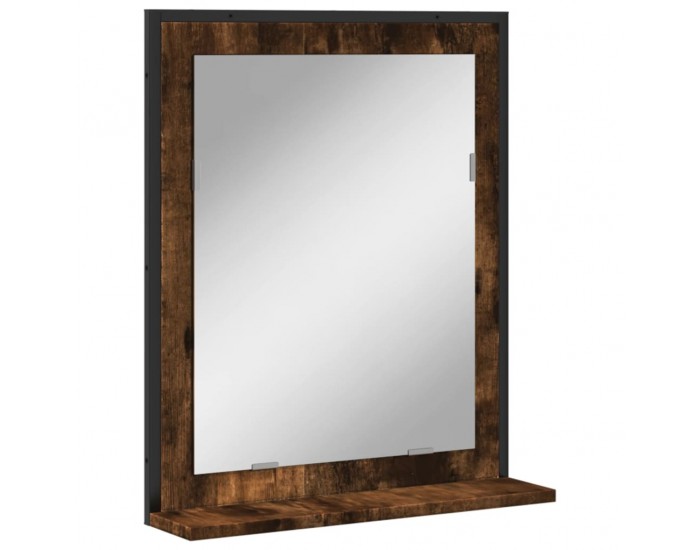 Sonata H Огледало за баня с рафт опушен дъб 50x12x60 см инженерно дърво