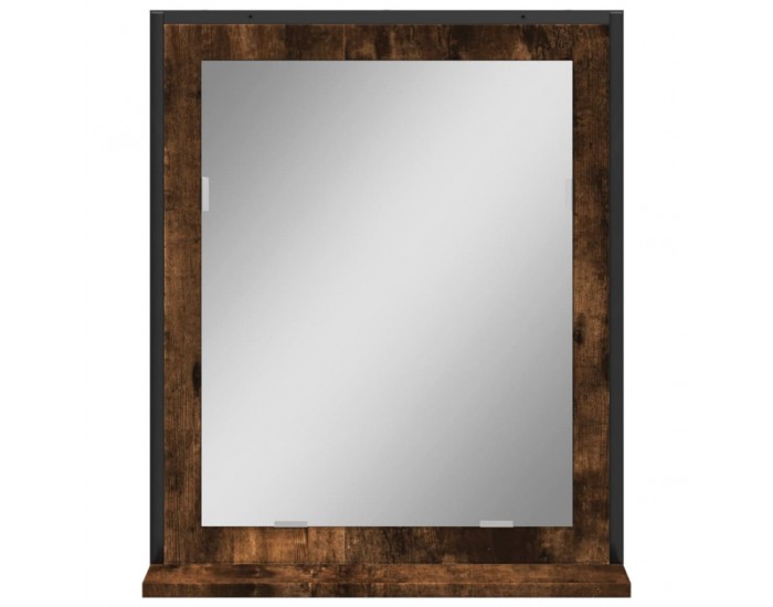 Sonata H Огледало за баня с рафт опушен дъб 50x12x60 см инженерно дърво