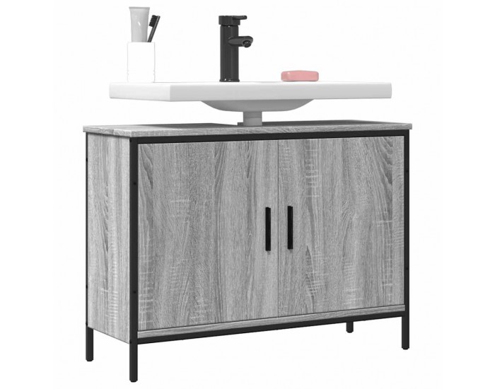 Sonata H Шкаф за мивка, сив сонома, 80x30x60 см, инженерно дърво