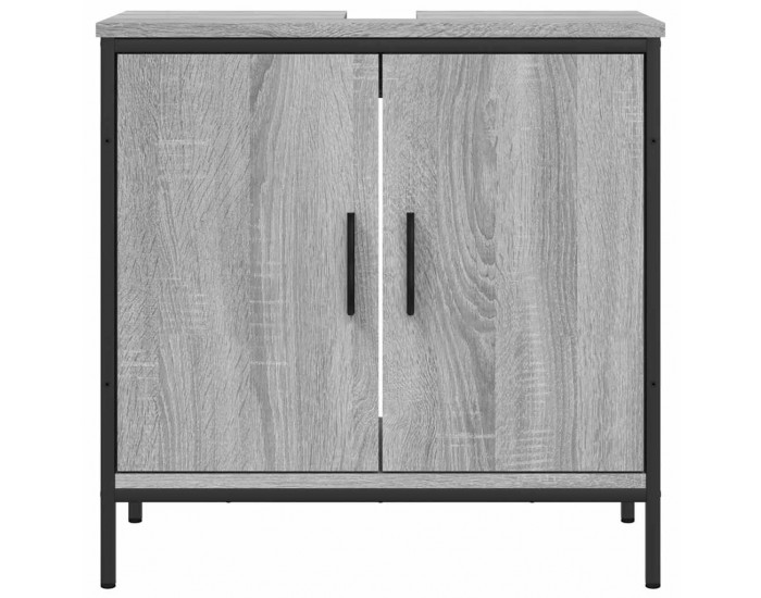 Sonata H Шкаф за мивка за баня, сив сонома, 60x30x60 см, инженерно дърво
