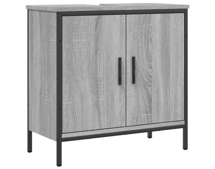 Sonata H Шкаф за мивка за баня, сив сонома, 60x30x60 см, инженерно дърво