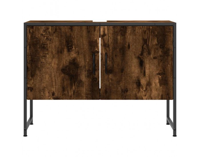 Sonata H Шкаф за мивка за баня, опушен дъб, 80x33x60 см, инженерно дърво