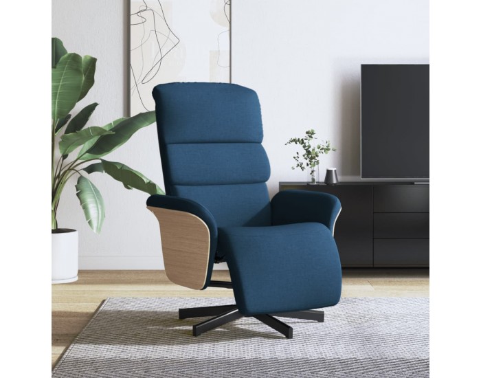 Sonata H Реклайнер стол с поставка за крака, син, текстил