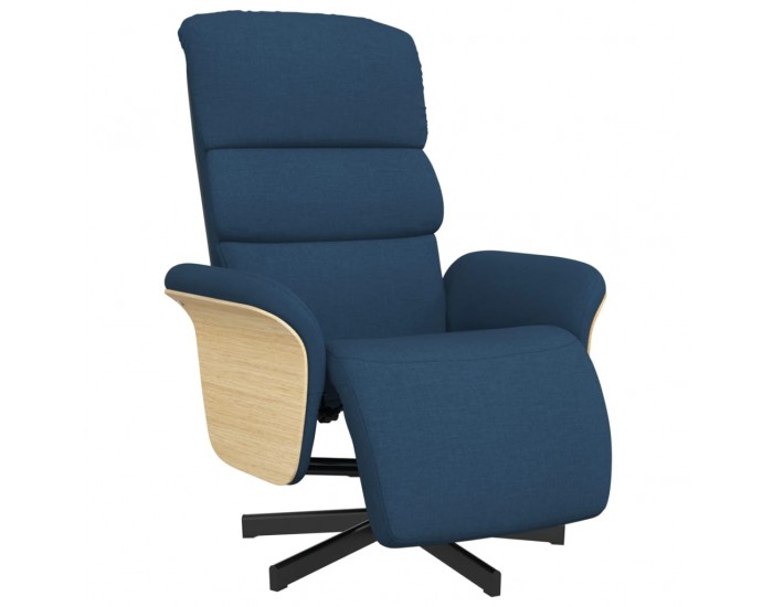 Sonata H Реклайнер стол с поставка за крака, син, текстил