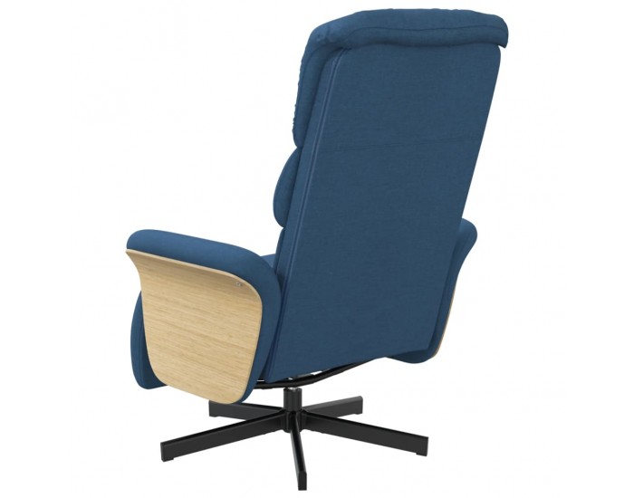 Sonata H Реклайнер стол с поставка за крака, син, текстил