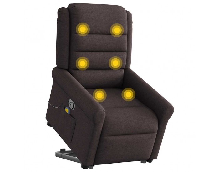 Sonata H Изправящ масажен реклайнер стол, тъмнокафяв, текстил