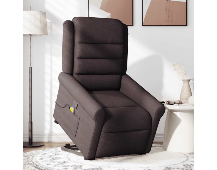 Sonata H Изправящ масажен реклайнер стол, тъмнокафяв, текстил