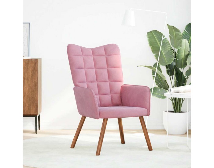 Sonata H Релакс стол, розов, кадифе