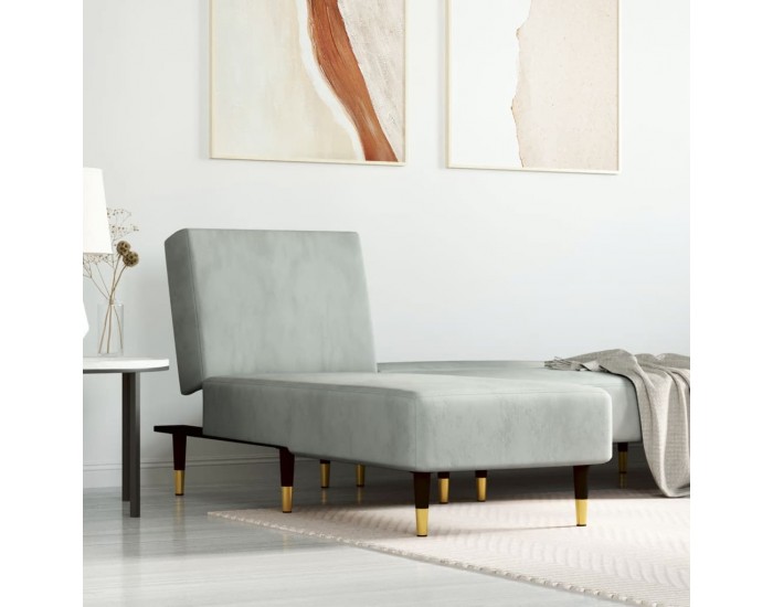Sonata H Кушетка, светлосива, кадифе