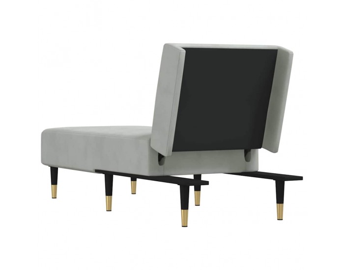 Sonata H Кушетка, светлосива, кадифе