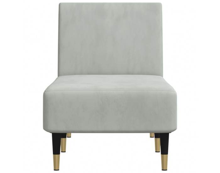 Sonata H Кушетка, светлосива, кадифе