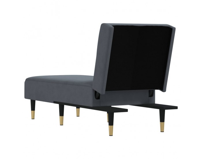 Sonata H Кушетка, тъмносива, кадифе
