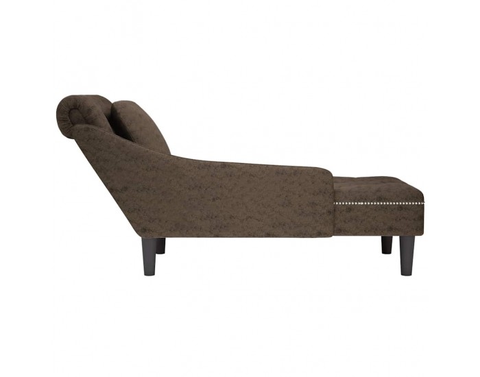 Sonata H Кушетка с възглавница и десен подлакътник сив изкуствена кожа