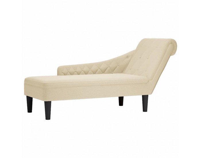 Sonata H Кушетка с възглавница и десен подлакътник, кремав, текстил