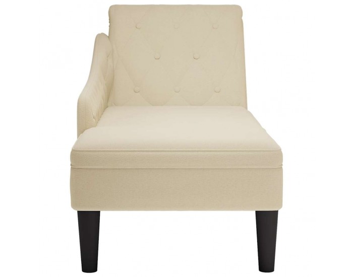 Sonata H Кушетка с възглавница и десен подлакътник, кремав, текстил