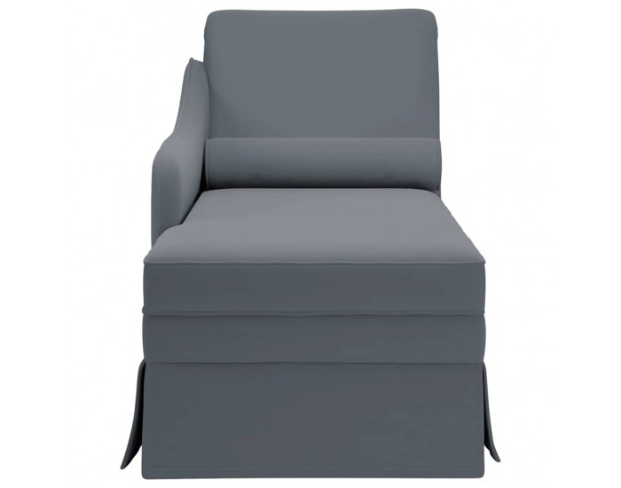 Sonata H Кушетка с болстер и десен подлакътник, тъмносив, кадифе