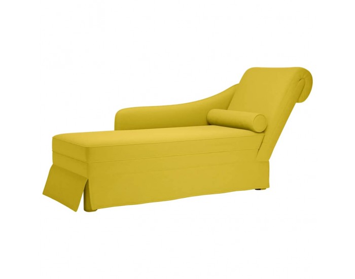 Sonata H Кушетка с болстер и десен подлакътник, жълт, кадифе