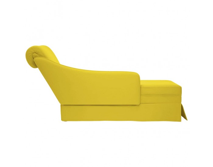 Sonata H Кушетка с болстер и десен подлакътник, жълт, кадифе