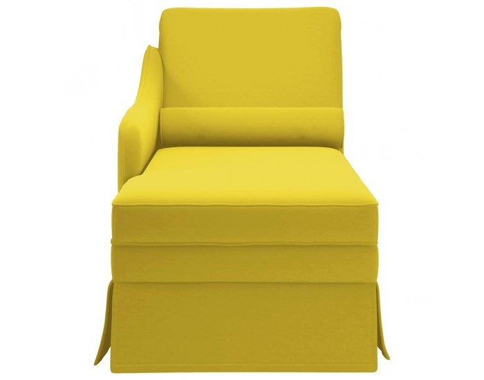 Sonata H Кушетка с болстер и десен подлакътник, жълт, кадифе