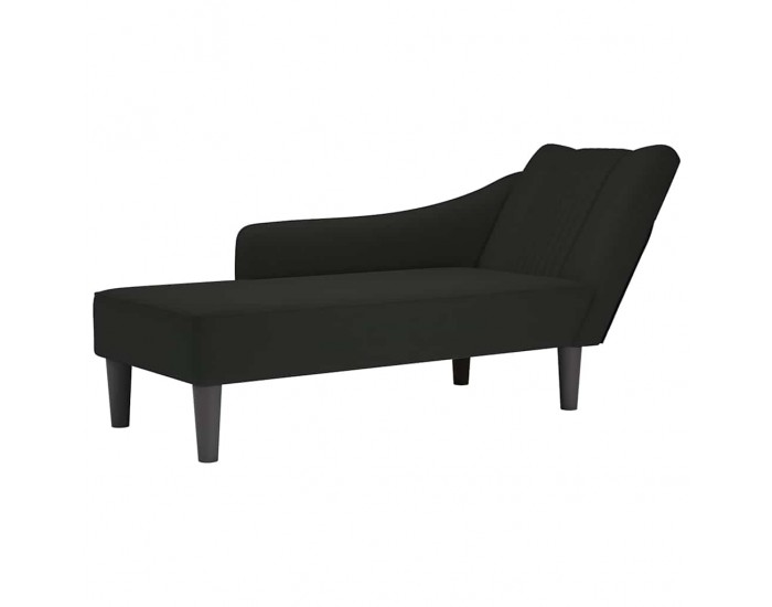 Sonata H Кушетка с десен подлакътник, черен, кадифе