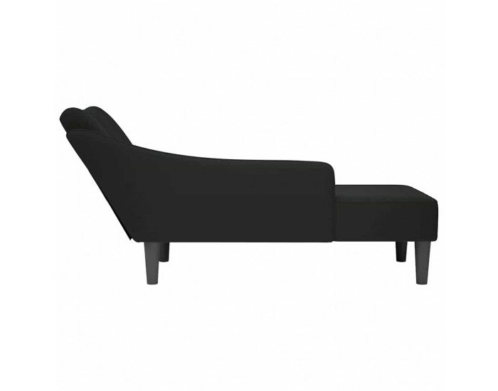 Sonata H Кушетка с десен подлакътник, черен, кадифе