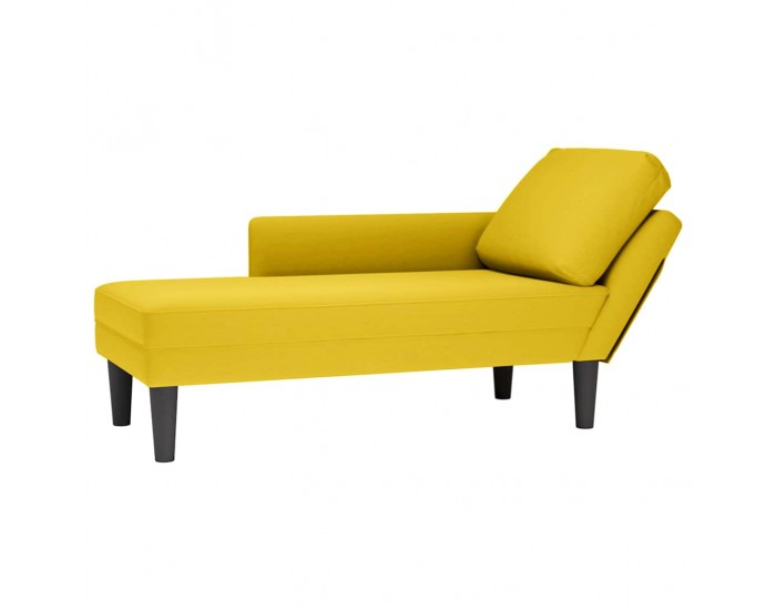 Sonata H Кушетка с възглавница и десен подлакътник, жълт, кадифе