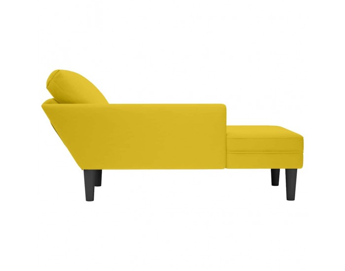 Sonata H Кушетка с възглавница и десен подлакътник, жълт, кадифе