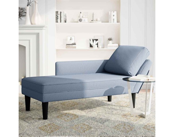 Sonata H Шезлонг с възглавница Синя велурена тъкан Sonata H Шезлонг с възглавница Синя велурена тъкан