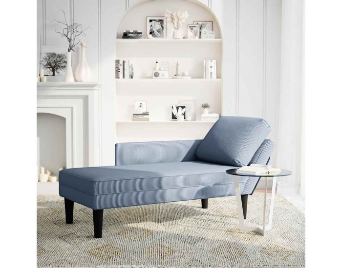 Sonata H Шезлонг с възглавница Синя велурена тъкан Sonata H Шезлонг с възглавница Синя велурена тъкан