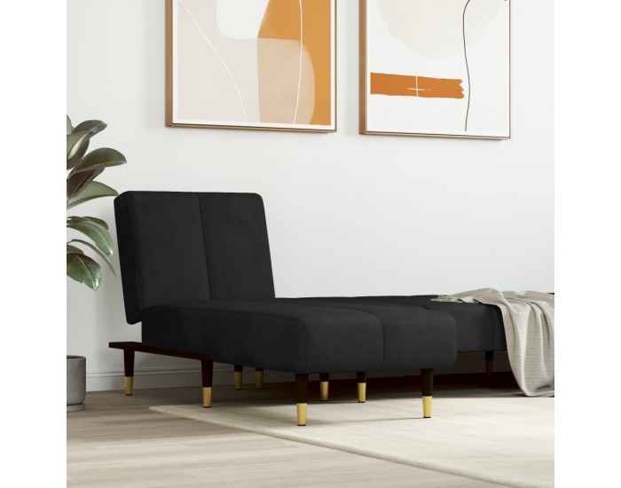 Sonata H Кушетка, черна, кадифе