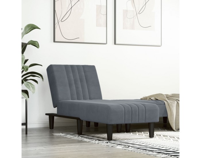 Sonata H Кушетка, тъмносива, кадифе