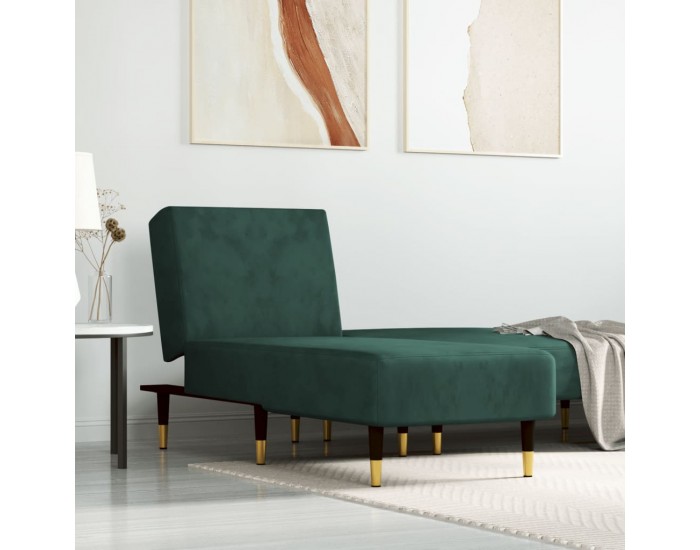 Sonata H Кушетка, тъмнозелена, кадифе