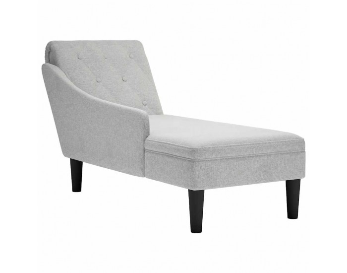 Sonata H Кушетка с възглавница и десен подлакътник, сив, текстил