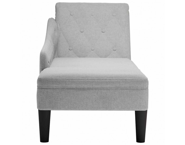 Sonata H Кушетка с възглавница и десен подлакътник, сив, текстил