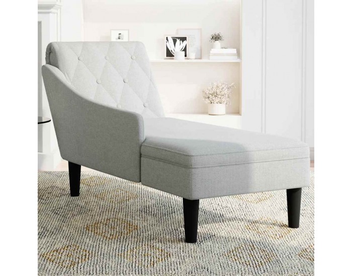 Sonata H Кушетка с възглавница и десен подлакътник, сив, текстил