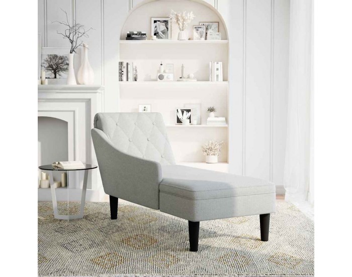 Sonata H Кушетка с възглавница и десен подлакътник, сив, текстил