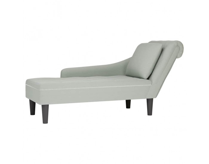 Sonata H Кушетка с възглавница и десен подлакътник, светлосив, кадифе