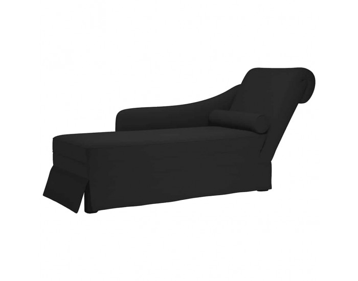 Sonata H Кушетка с болстер и десен подлакътник, черен, кадифе